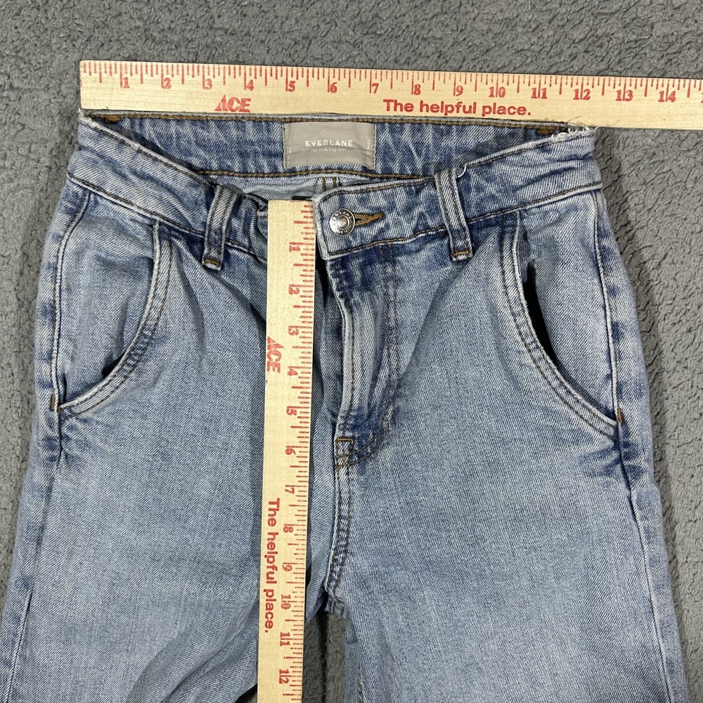 Everlane Cropped Wide Leg Jeans Womens 25 Light Wash Denim High Rise #3182 - Picture 7 of 9